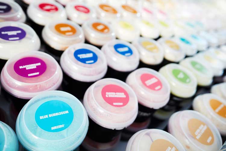 Close up of our ice cream flavours